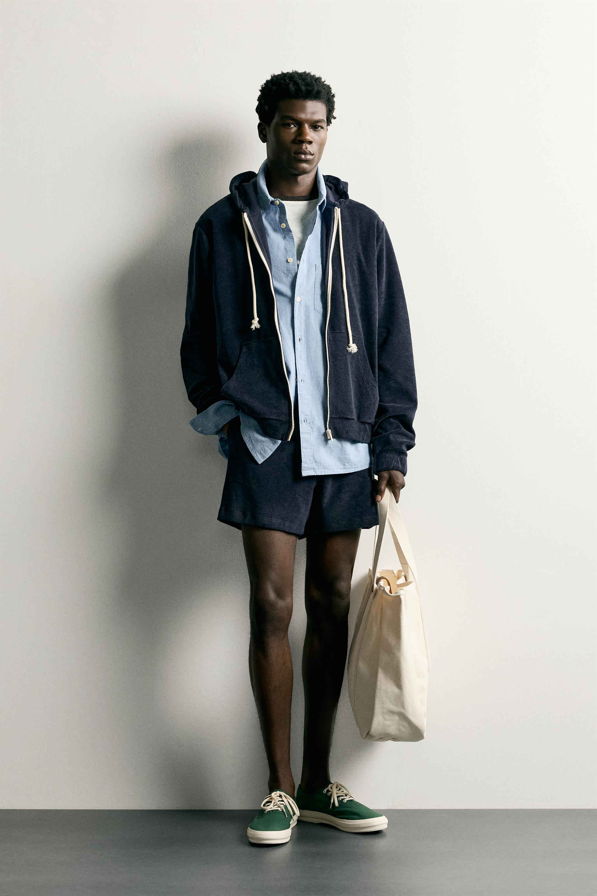 RELAXED FIT TERRY ZIP-UP HOODIE